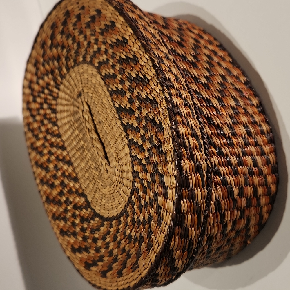 Vintage Straw Oval Basket